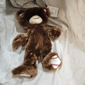 NWT Build A Bear Unstuffed Chocolate Brown Baseball Bear Plush
